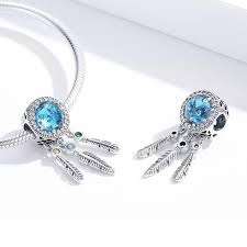 Blue Glass Dream Catcher Charm