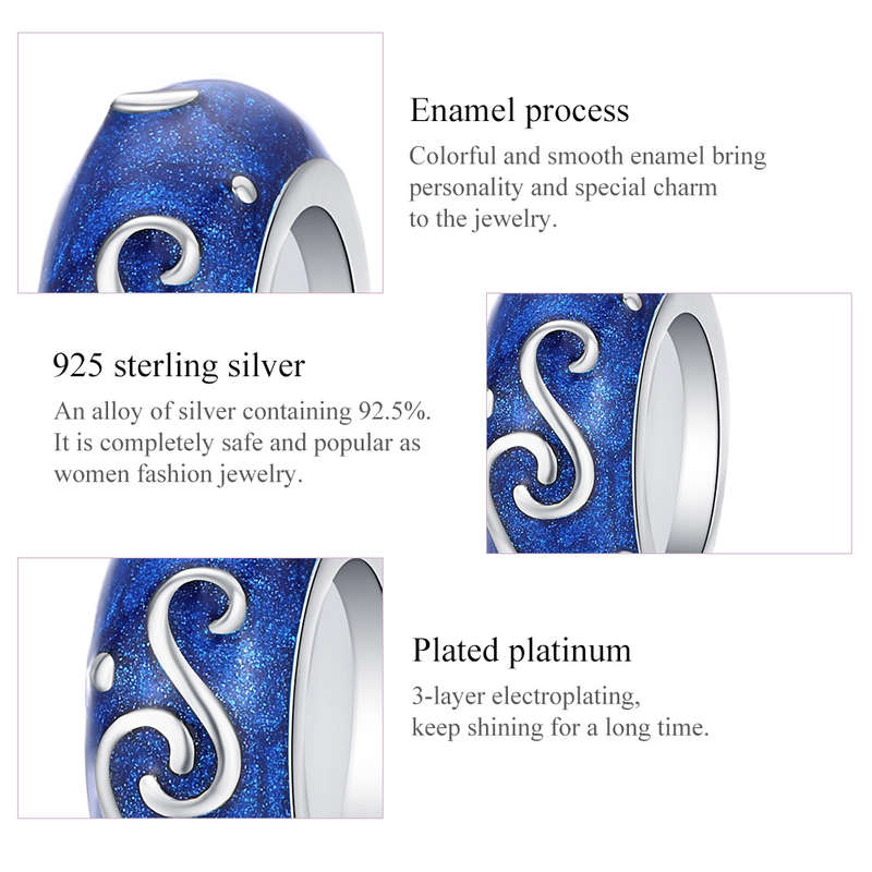 Royal Blue Enamel Spacer Charm