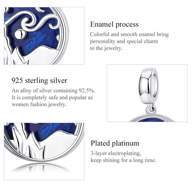 Royal Blue Enamel Dangle Charm
