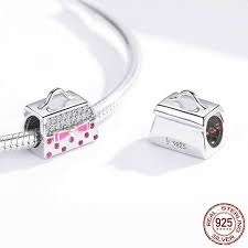 Silver Pink Glamour Handbag Charm