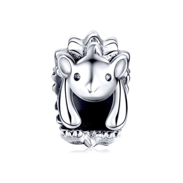 Silver Cute Hedge Hog Charm