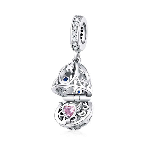 Silver Filigree And Cubic Surprise Egg Charm