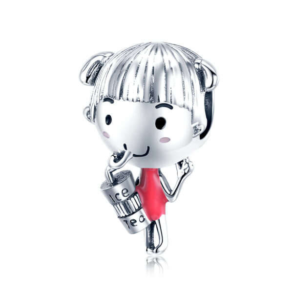 Silver Little Beach Girl Charm
