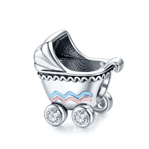 Silver Baby Pram Charm
