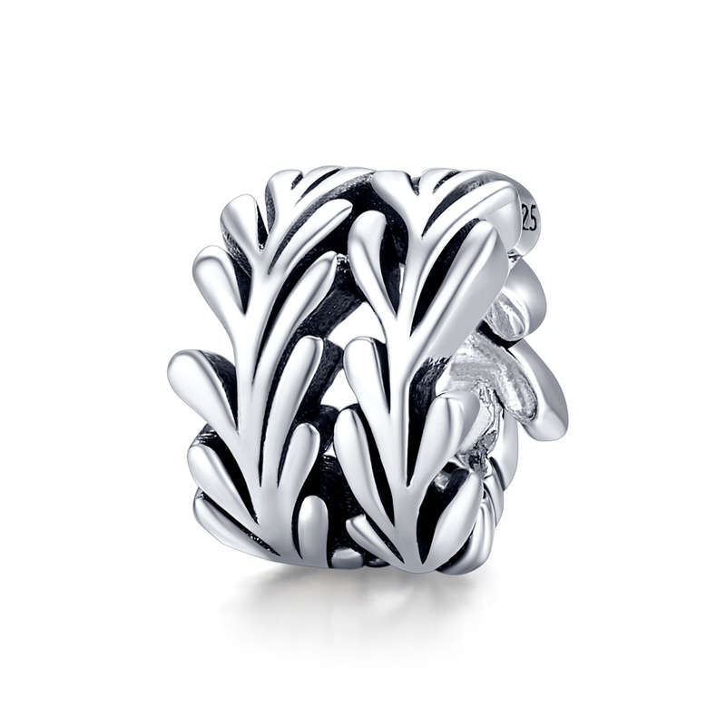 Silver Leaf Spacer Charm