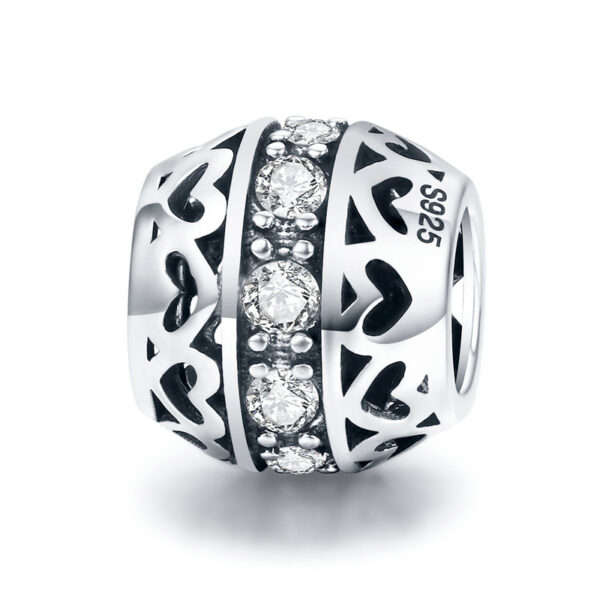 Heart Filigree Round Charm
