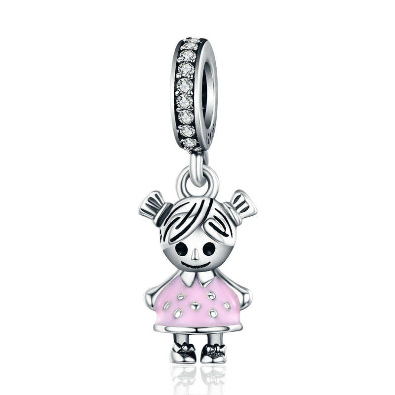 Silver Dangle Little Girl Charm