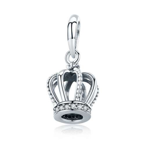 Silver Crown Cubic Dangle Charm