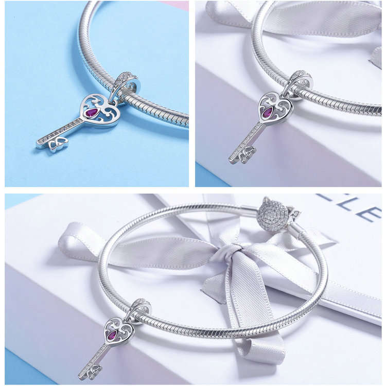 Filigree Cubic Key Charm