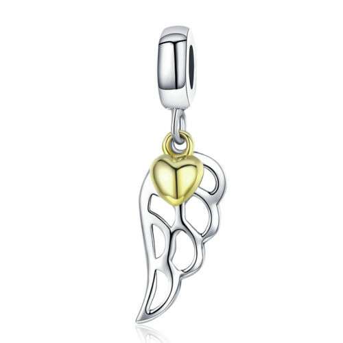 Heart And Angel Wing Charm