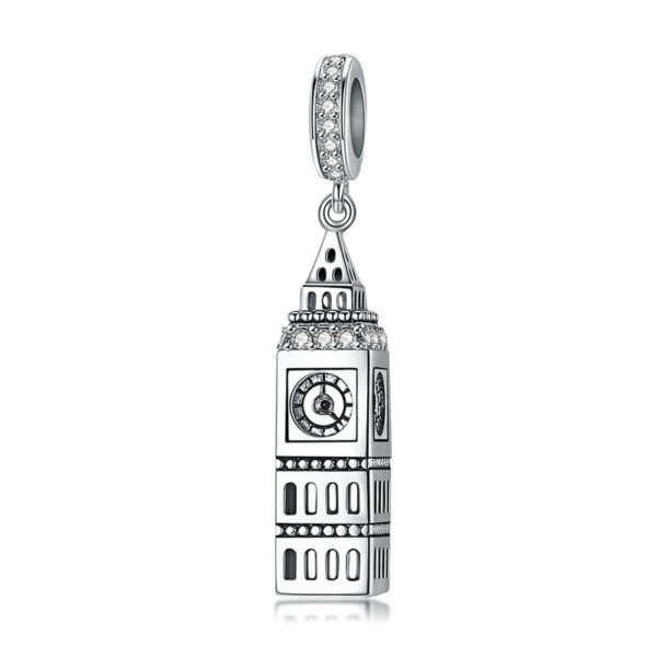 Silver Big Ben Dangle Cubic Charm