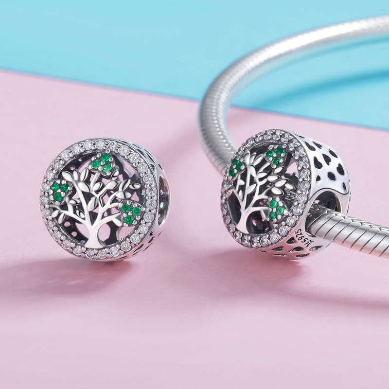 Tree Of Life Green Cubic Charm