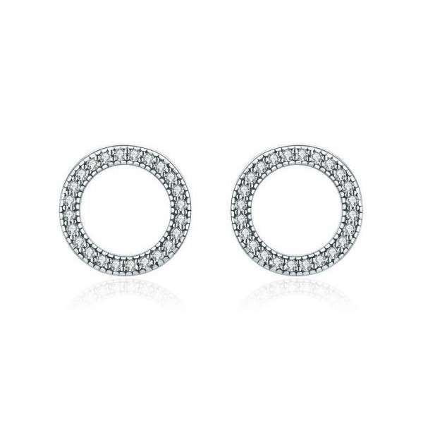 Silver Life Circle Studs