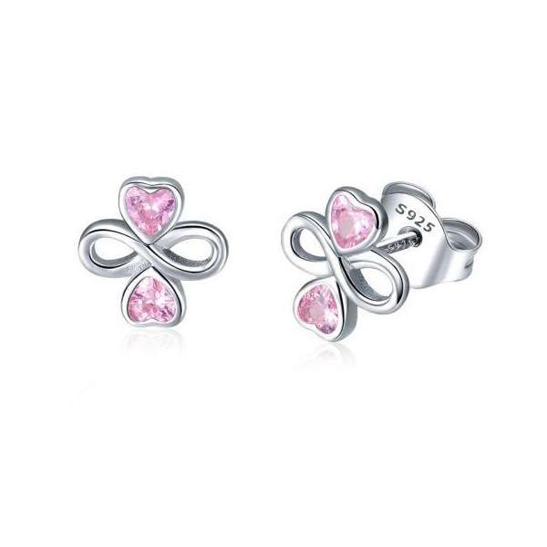 Silver Infinity Heart Studs