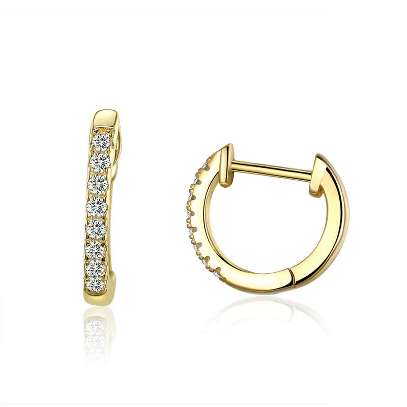 Silver Gold Cubic Hoop Earrings