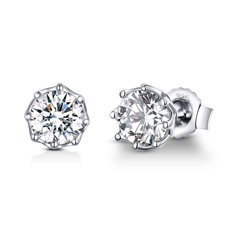 Classic Cubic Solitaire Stud Earrings