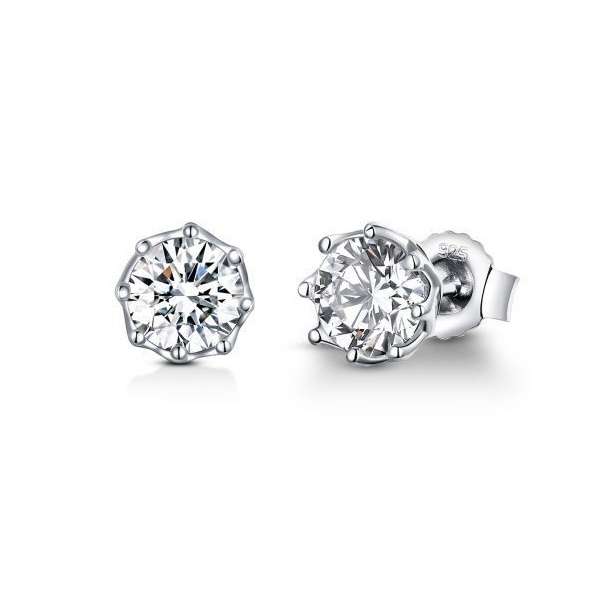 Classic Cubic Solitaire Stud Earrings