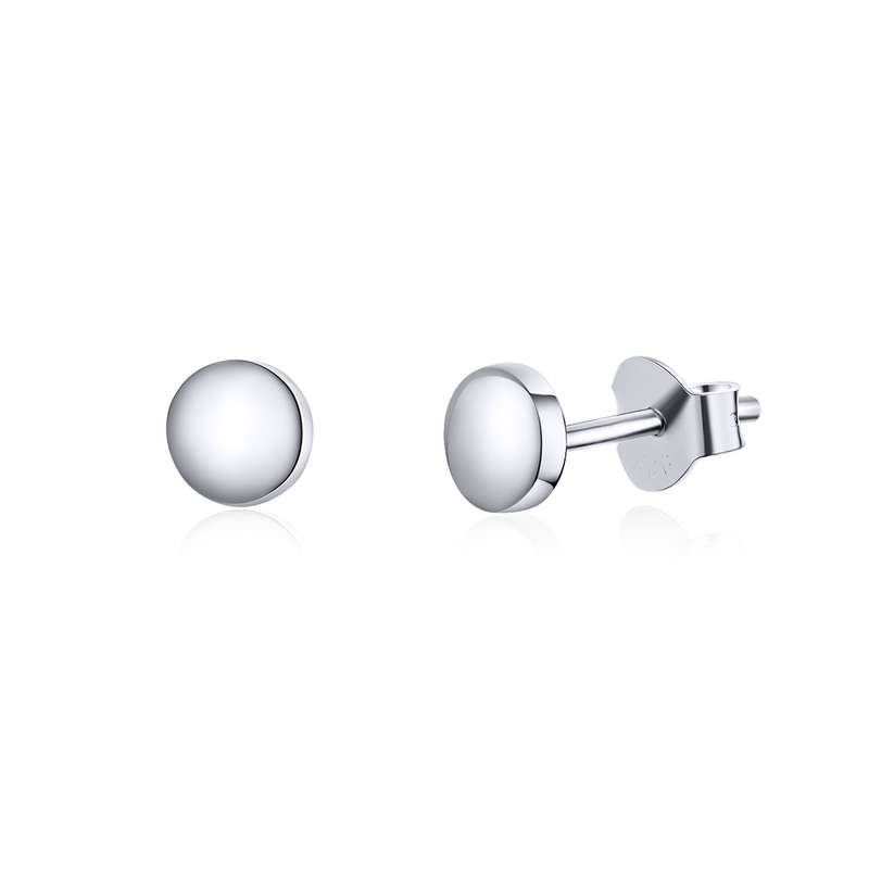 Silver flat round studs Earrings
