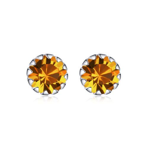 Silver Birthstone Stud Earrings