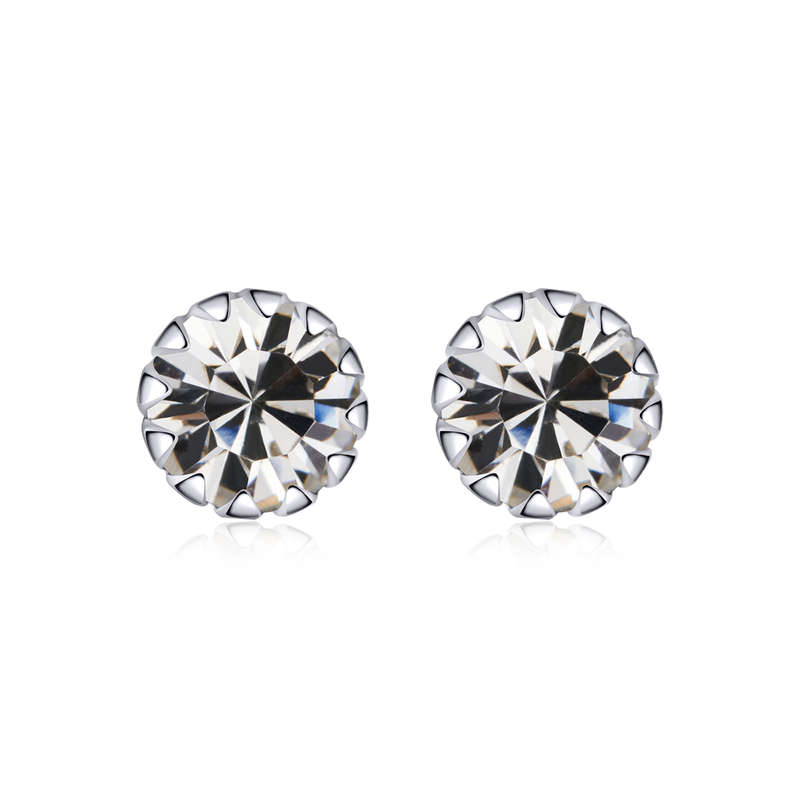 Silver Birthstone Stud Earrings