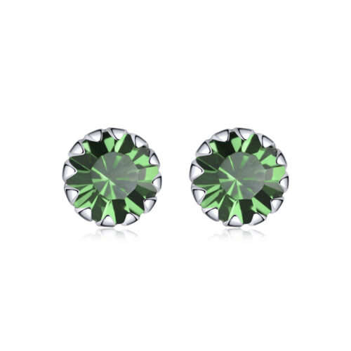 Silver Birthstone Stud Earrings