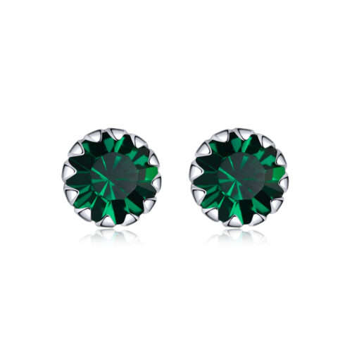 Silver Birthstone Stud Earrings