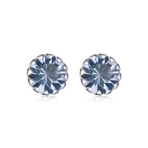 Silver Birthstone Stud Earrings