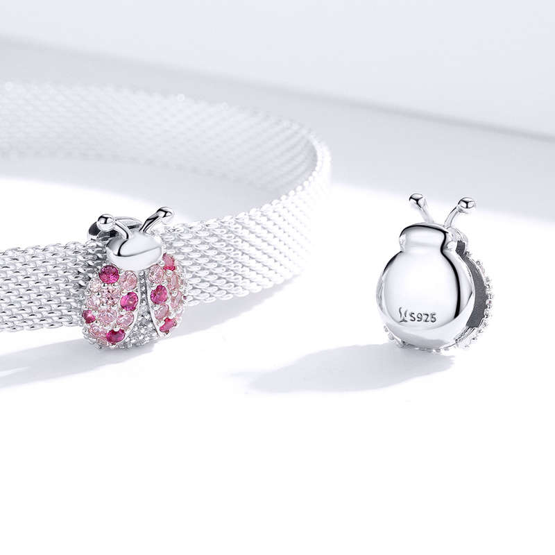 Light Pink Lady Bug Beetle Charm