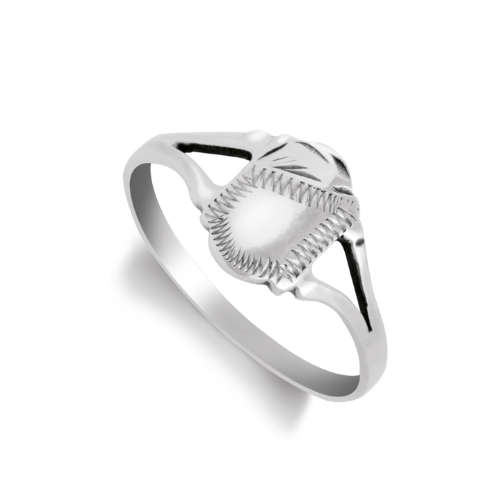 Silver Shield Panel Signet Ring