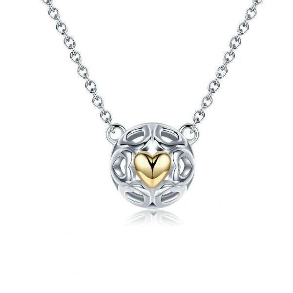 Silver Round Multiple Hearts Necklace