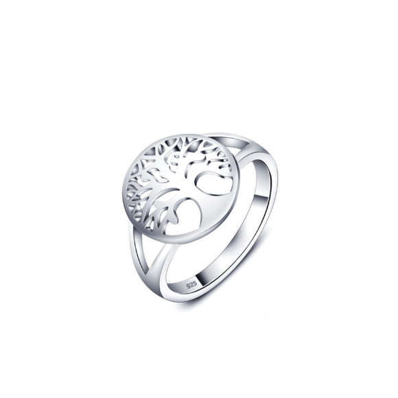 Silver Split Shank Tree Of Life Ring
