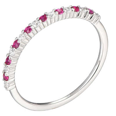 Silver 1.5mm Cubic Zirconia Eternity Ring