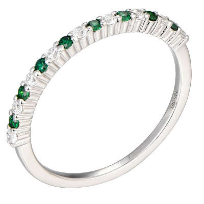 Silver 1.5mm Cubic Zirconia Eternity Ring
