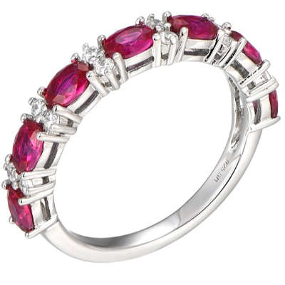 Silver Oval Cubic Zirconia Eternity Ring