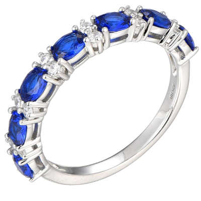 Silver Oval Cubic Zirconia Eternity Ring