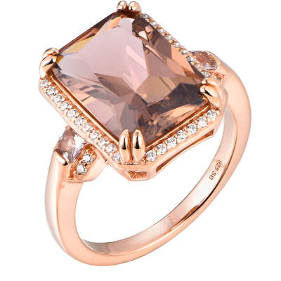 Silver 925 Large Emerald Cut Cubic Zirconia Ring