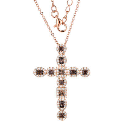 Stunning Silver Cubic Zirconia Cross Necklace