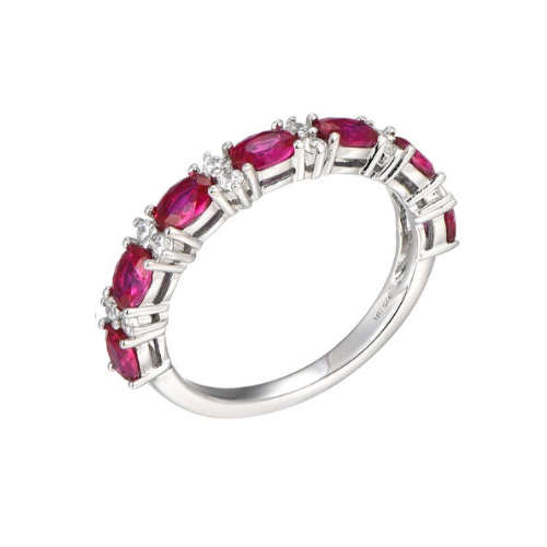 Silver Oval Cubic Zirconia Eternity Ring