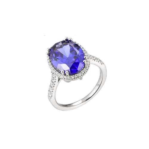 Silver 925 Large Oval Cubic Zirconia Ring
