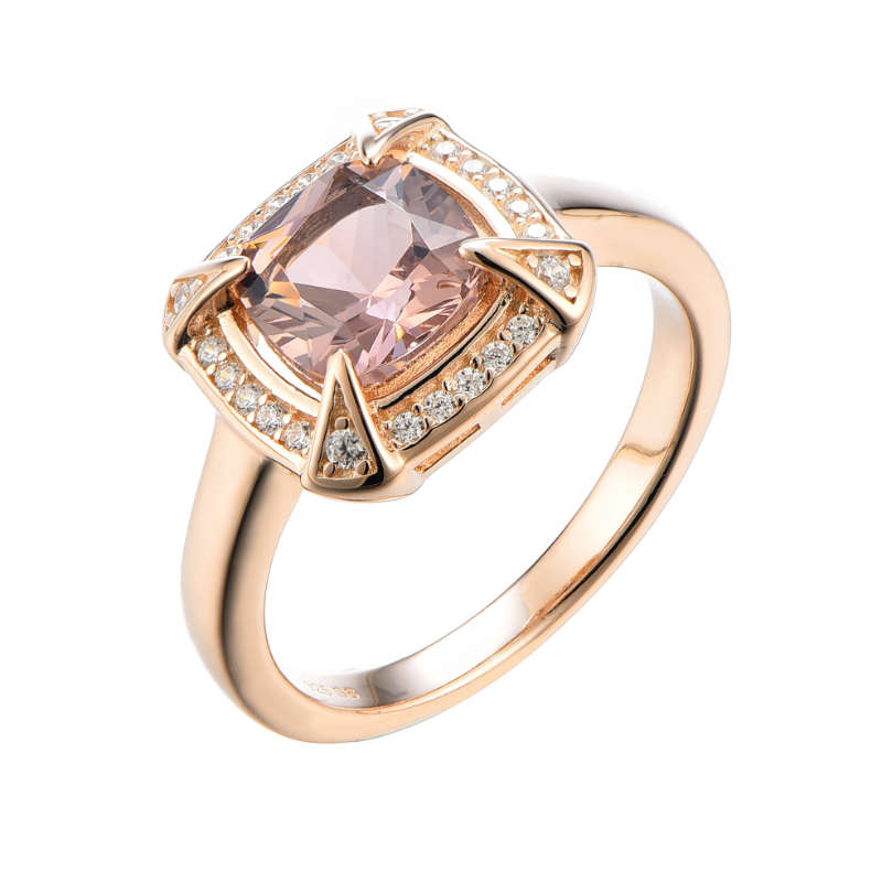 Silver Cushion Cubic Created Colour Ring