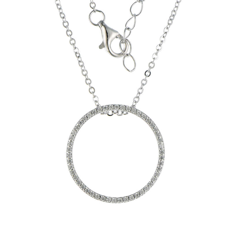 Silver Cubic Circle Of Life Pendant And Chain