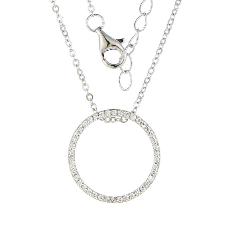 Silver Cubic Small Circle Of Life Pendant And Chain