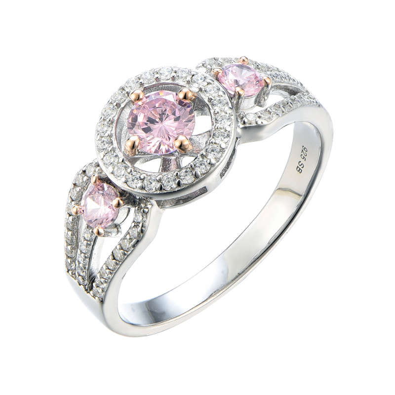 Silver Coloured Round Cubic Ring
