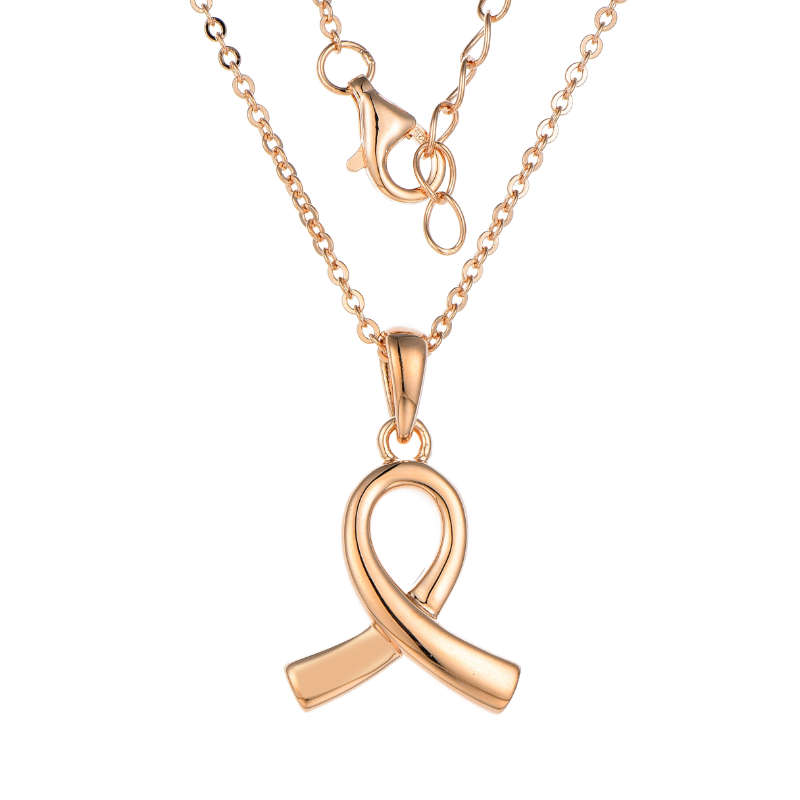 Silver Rose Gold Plated Ribbon Necklace