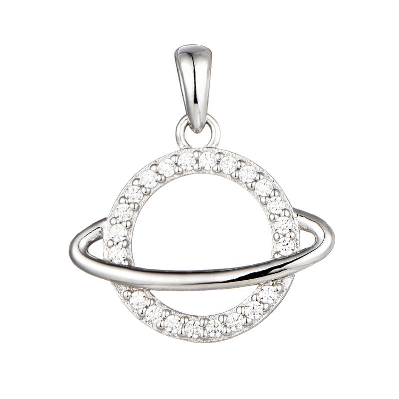 Silver Circle Sphere Cubic Necklace