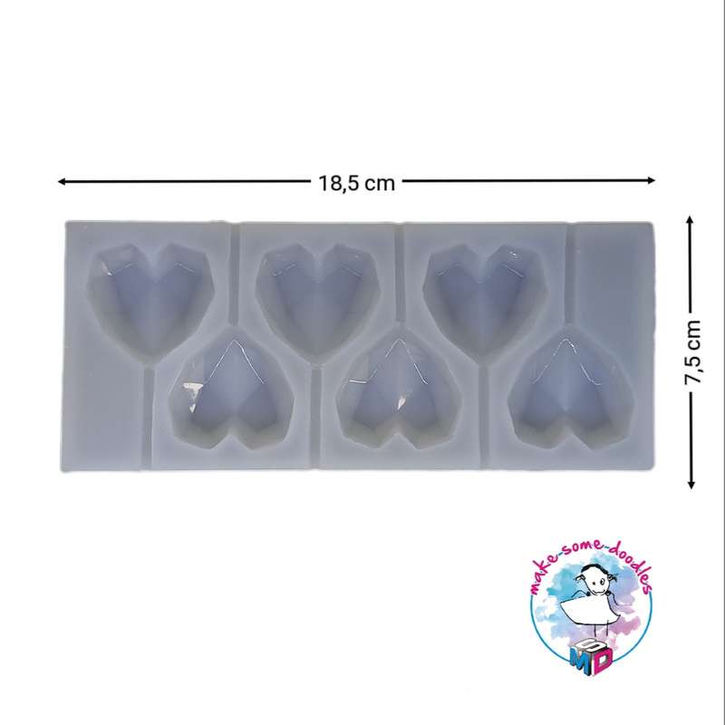 Geometric heart silicone mould edibles