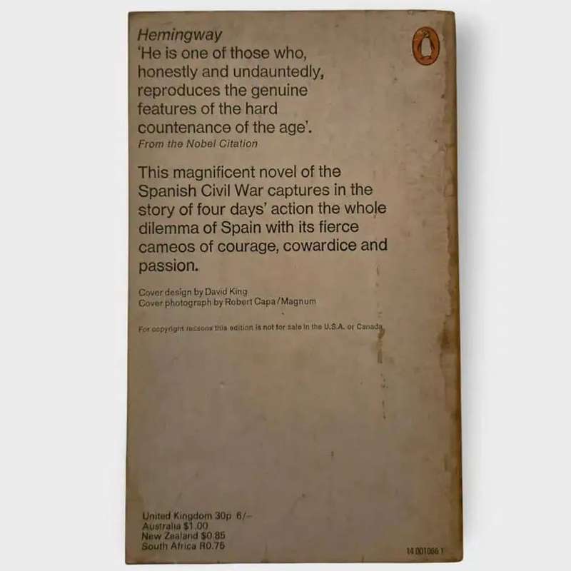 For Whom the Bell Tolls - Ernest Hemingway