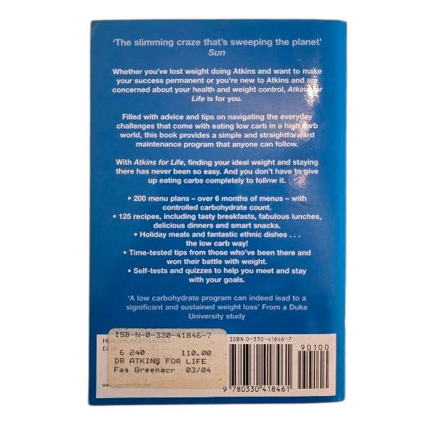 Atkins for Life: The Next Level Permanent Weight Loss & Good Health  Robert C Atkins, M.D