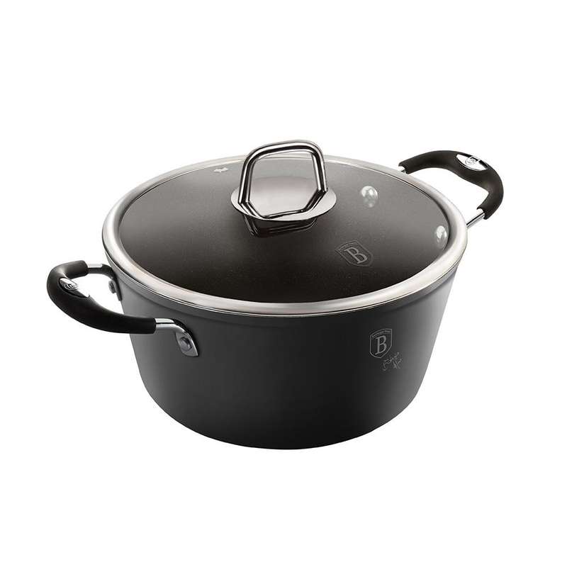 Berlinger Haus - 20 cm Marble Coating Metallic Line Casserole With Lid Black PRO - (Display Model)