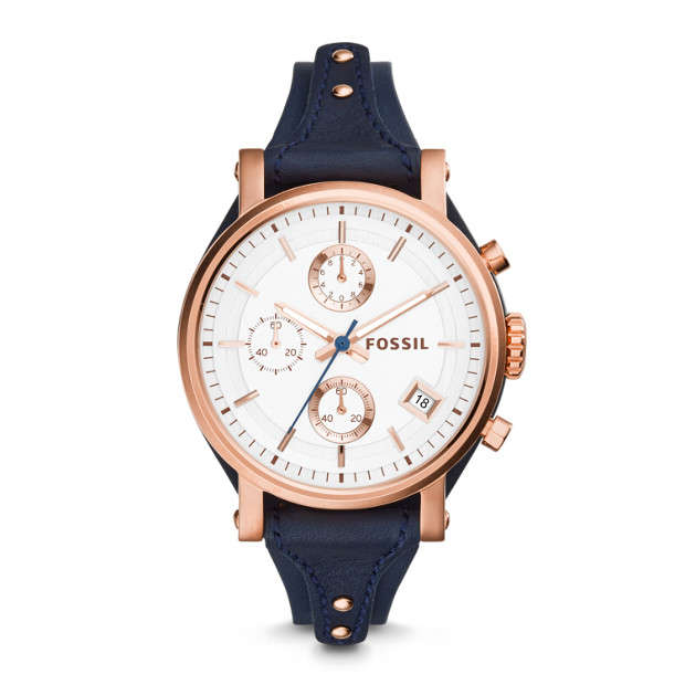 Fossil Ladies Old Boyfriend Navy Leather Strap Watch - ES3838 - Fossil 0.24kg